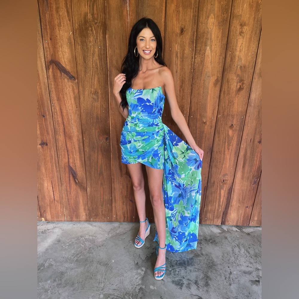 Blue floral dress